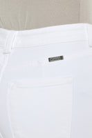 HIGH RISE WHITE FLARE JEANS-KC7410WT