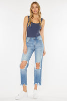 HIGH RISE CHEWED UP MOM JEAN-KC7180M-OP