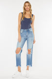 HIGH RISE CHEWED UP MOM JEAN-KC7180M-OP