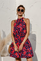 Floral Tied Sleeveless Mini Dress